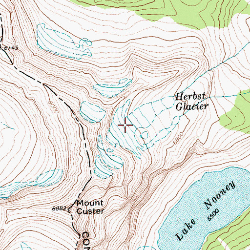 Topographic Map of Herbst Glacier, MT