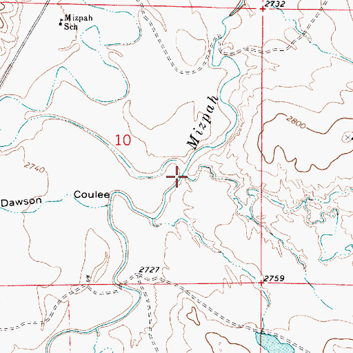 Topographic Map of Hercules Creek, MT