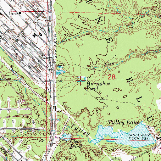 Topographic Map of Horseshoe Pond, AR
