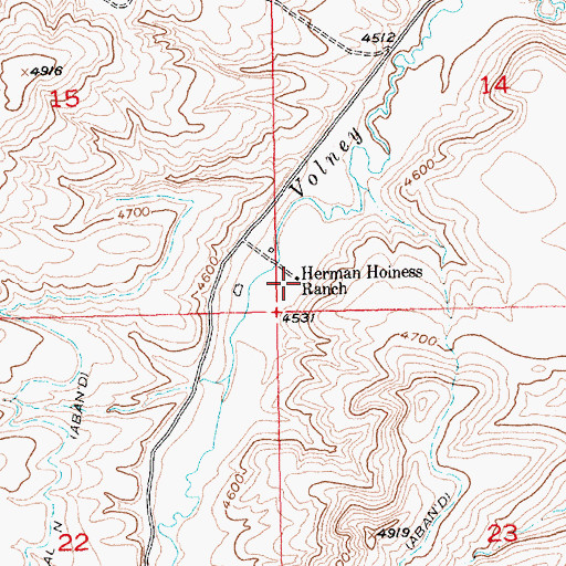 Topographic Map of Herman Hoiness Ranch, MT