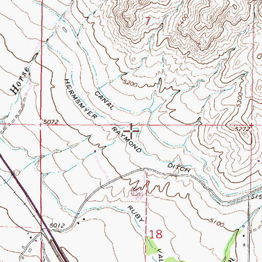 Topographic Map of Hermsmyer Raymond Ditch, MT