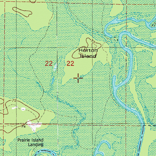 Topographic Map of Horton Island, AR