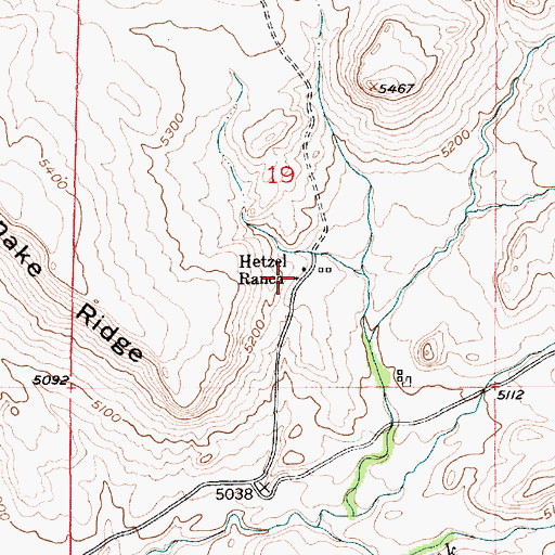 Topographic Map of Hetzel Ranch, MT