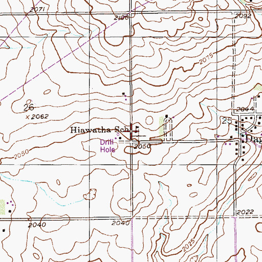 Topographic Map of Hiawatha School, MT