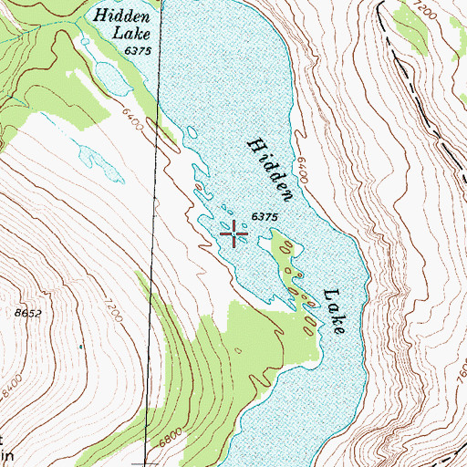 Topographic Map of Hidden Lake, MT