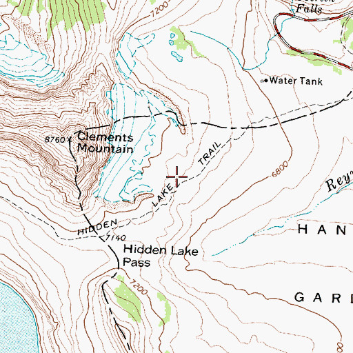 Topographic Map of Hidden Lake Trail, MT
