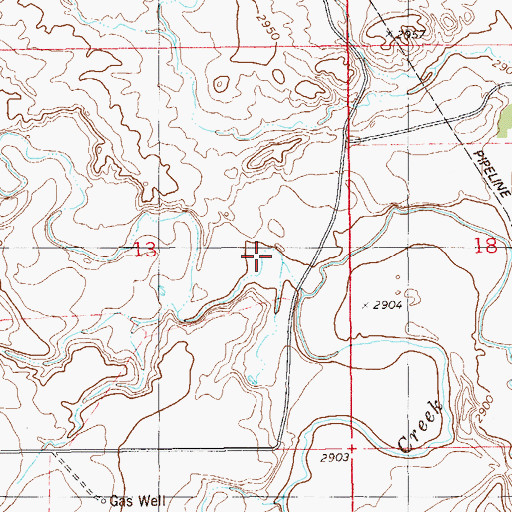 Topographic Map of Hidden Water Creek, MT