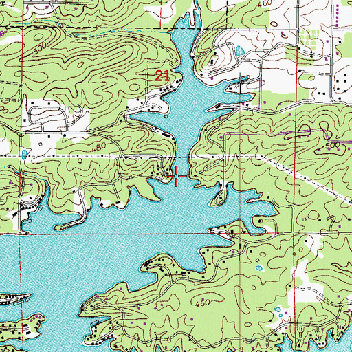 Topographic Map of Hot Springs Creek, AR
