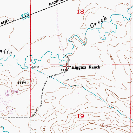 Topographic Map of Higgins Ranch, MT