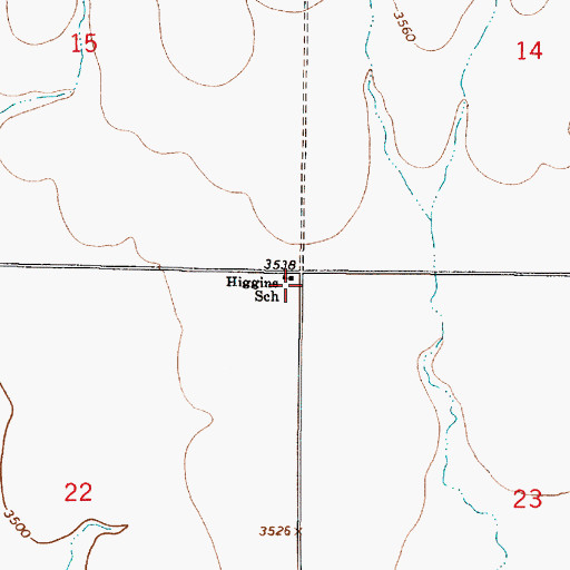 Topographic Map of Higgins School (historical), MT