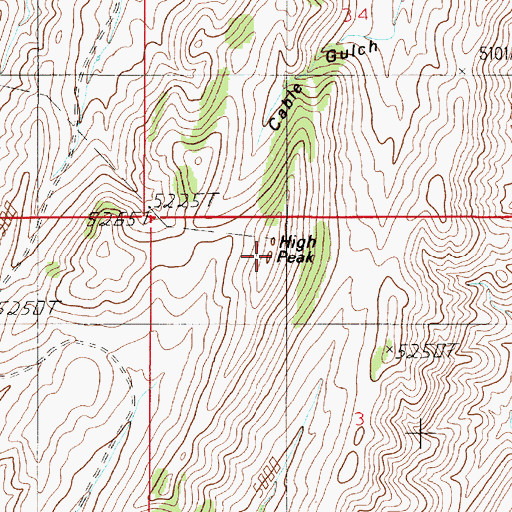 Topographic Map of High Peak, MT
