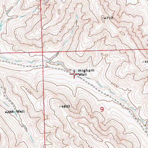 Topographic Map of Higham Well, MT