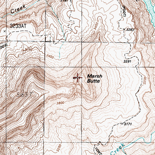 Topographic Map of Marsh Butte, AZ