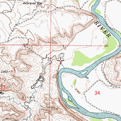 Topographic Map of Hilger Coulee, MT