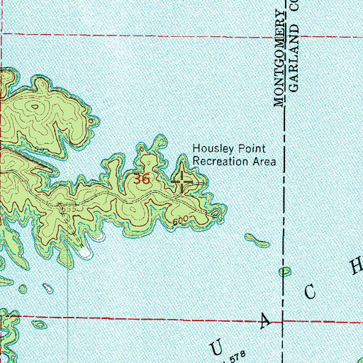 Topographic Map of Big Fir Public Use Area, AR