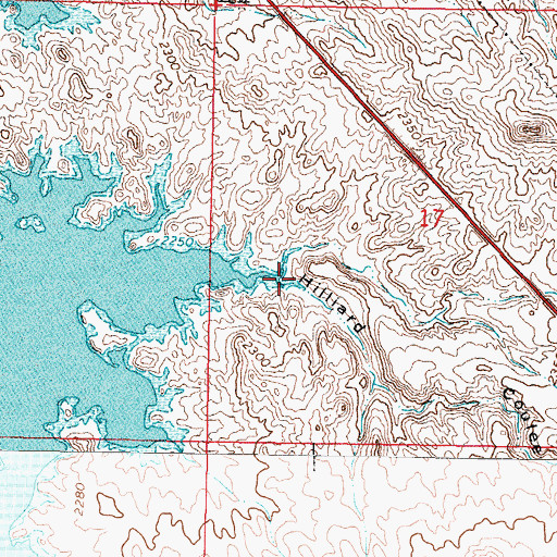 Topographic Map of Hilliard Coulee, MT