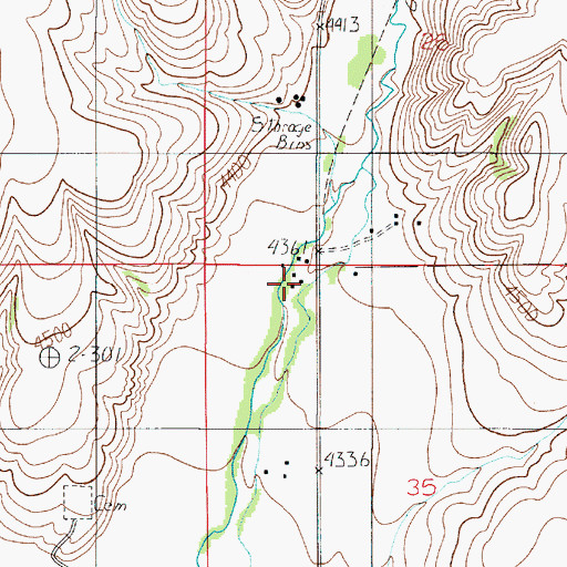 Topographic Map of Hillman, MT