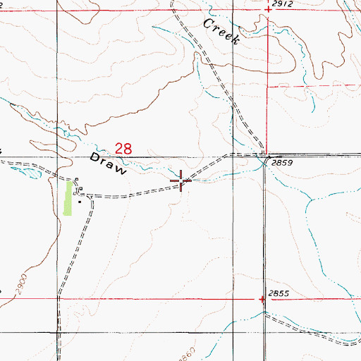 Topographic Map of Hillside Draw, MT