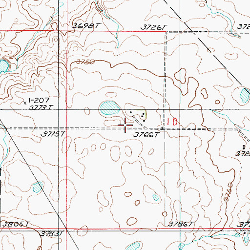 Topographic Map of Hilltop Silo, MT