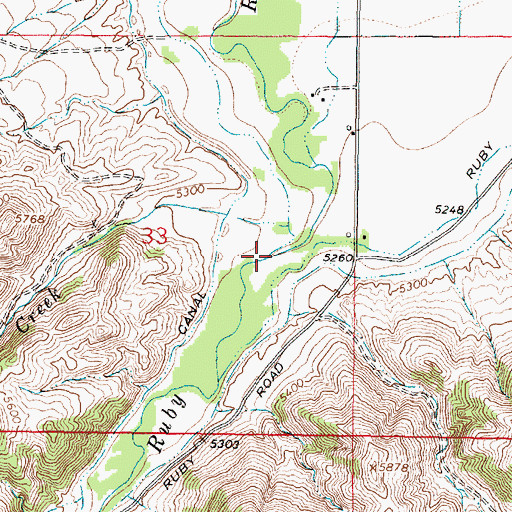 Topographic Map of Hinch Creek, MT