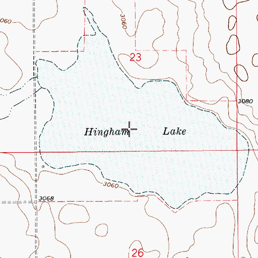 Topographic Map of Hingham Lake, MT