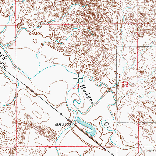 Topographic Map of Hodges Creek, MT