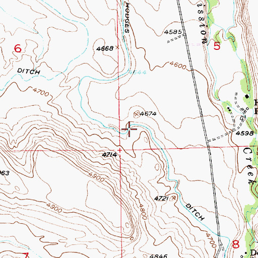 Topographic Map of Hodges Ditch, MT