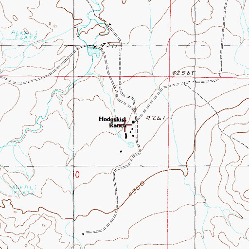 Topographic Map of Hodgskiss Ranch, MT
