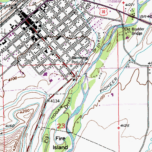 Topographic Map of Hogan Ditch, MT
