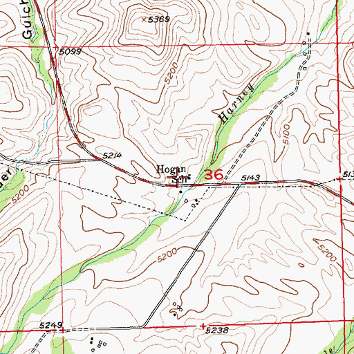 Topographic Map of Hogan School (historical), MT