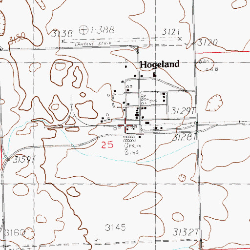 Topographic Map of Hogeland, MT