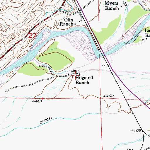 Topographic Map of Hogsted Ranch, MT
