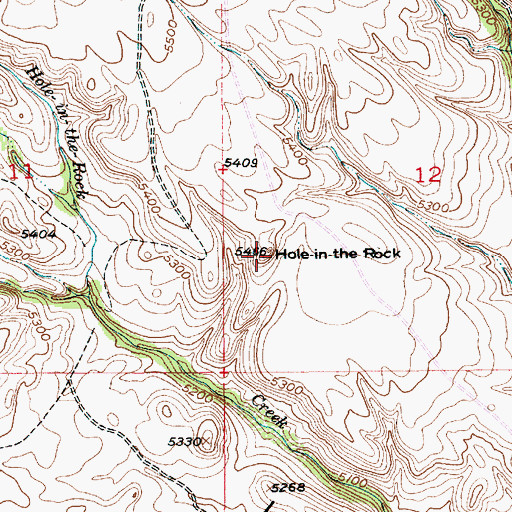 Topographic Map of Hole-In-The Rock, MT