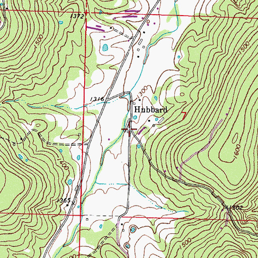 Topographic Map of Hubbard, AR