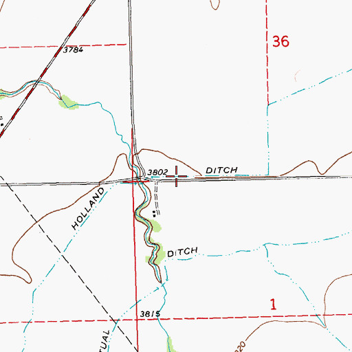 Topographic Map of Holland Ditch, MT