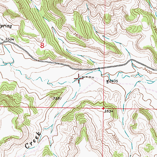 Topographic Map of Hollowwood Creek, MT