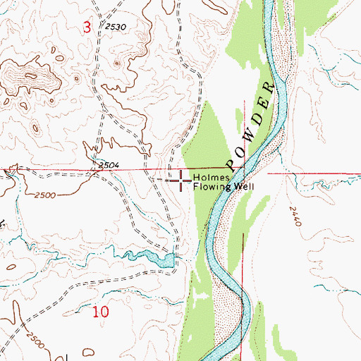 Topographic Map of Holmes Flowing Well, MT