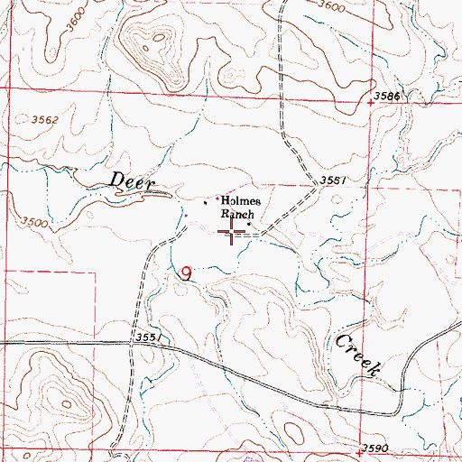 Topographic Map of Holmes Ranch, MT