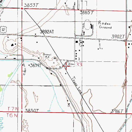 Topographic Map of Holy Cross Cemetery, MT