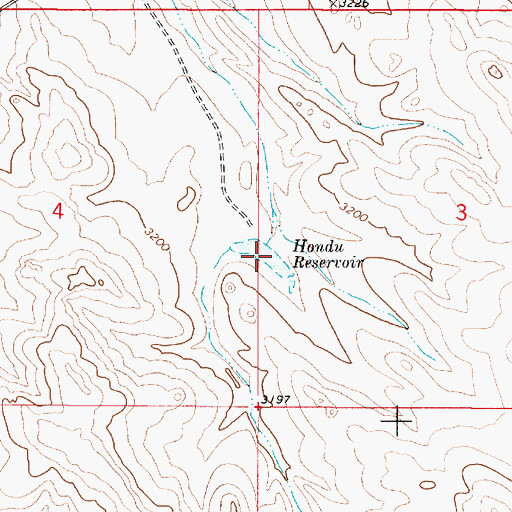 Topographic Map of Hondu Reservoir, MT