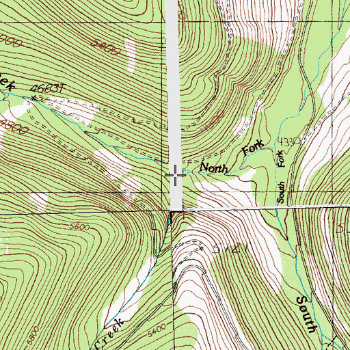 Topographic Map of Hoodoo Creek, MT