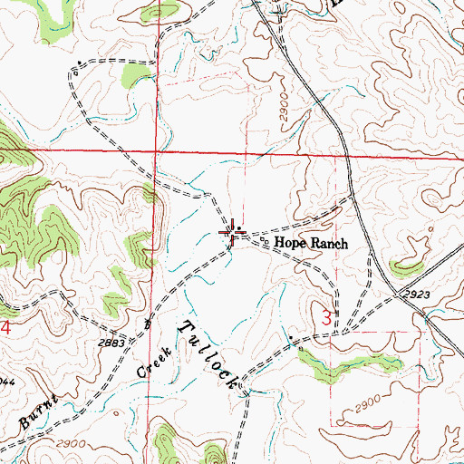 Topographic Map of Hope Ranch, MT