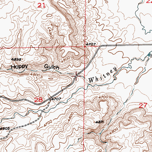Topographic Map of Hoppy Gulch, MT