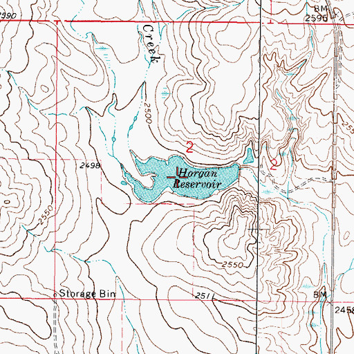 Topographic Map of Horgan Reservoir, MT