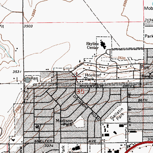 Topographic Map of Horizon Park, MT