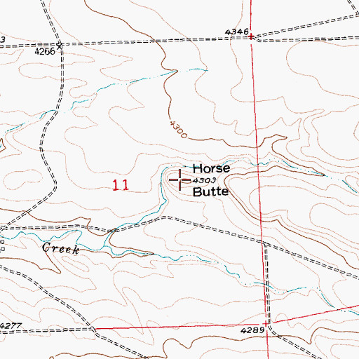 Topographic Map of Horse Butte, MT