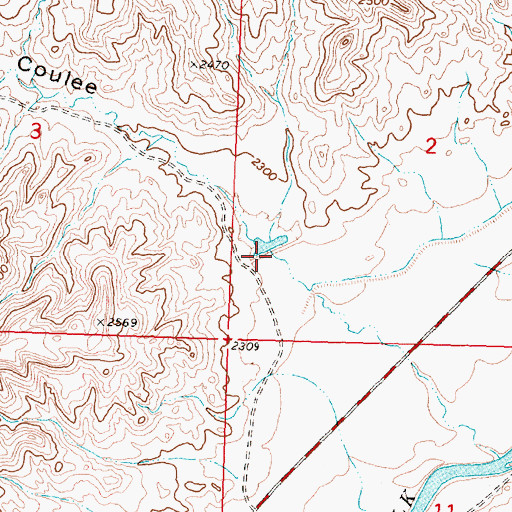 Topographic Map of Horse Camp Coulee, MT