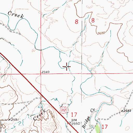 Topographic Map of Horse Creek, MT