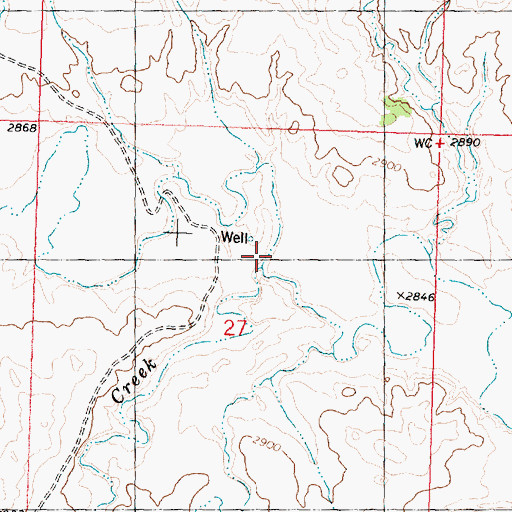 Topographic Map of Horse Creek, MT