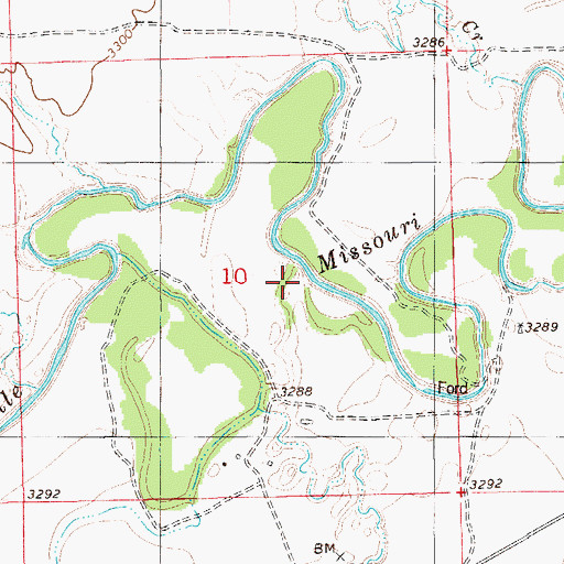Topographic Map of Horse Creek, MT